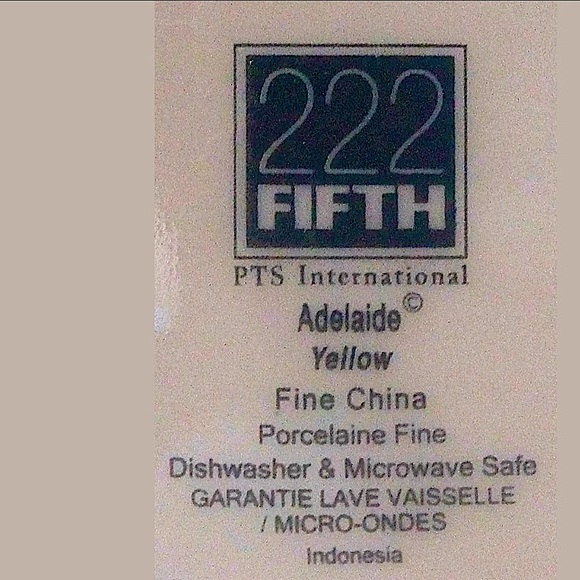 222 FIFTH ADELAIDE YELLOW MUG CUP PORCELAIN - Picture 5 of 5